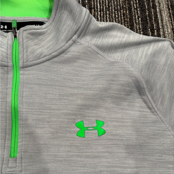 Under Armour grey and green Dri-fit pullover Quarter zip - Picture 2 of 5